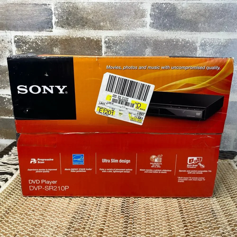SONY DVD Player DVP-SR210P with Remote RMT-D197A Compact comes in Box